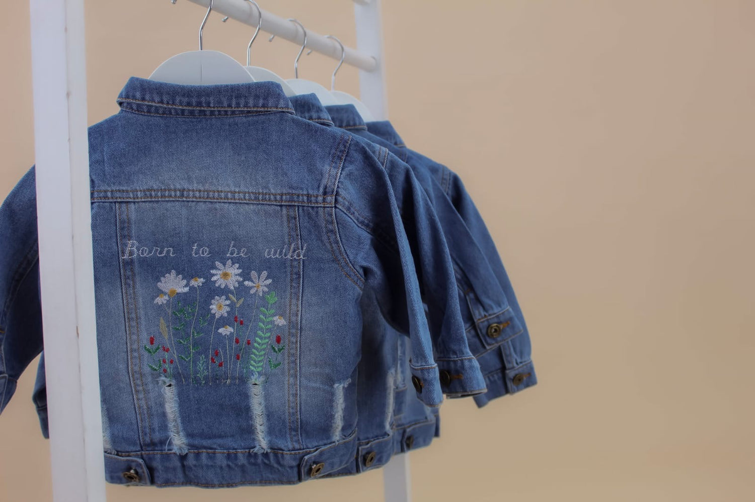 embroidered floral denim baby jackets