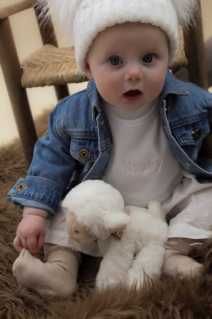 Square Style White Baby Bib