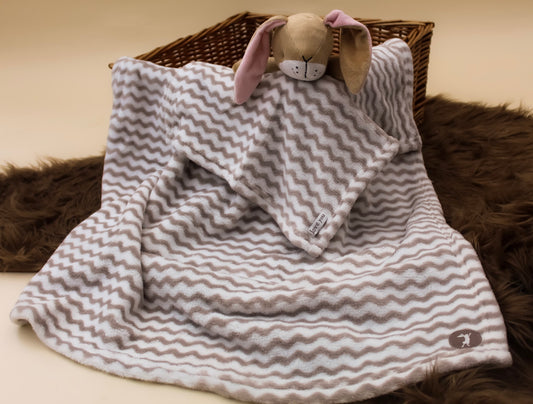 Beautifully Soft Cream & Brown Rabbit Blanket & Comforter