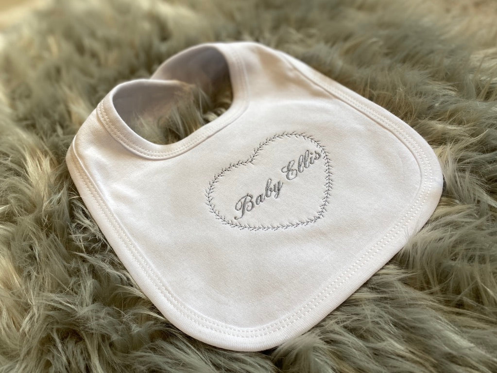 Square Style White Baby Bib