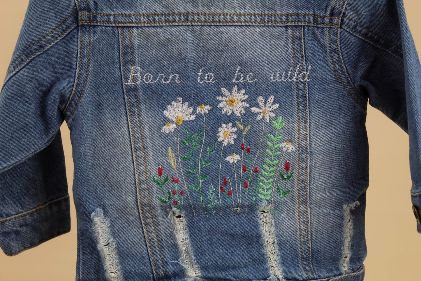 wild flower toddler denim jacket