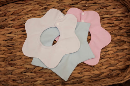 Floral Style White Baby Blue Bib Collar