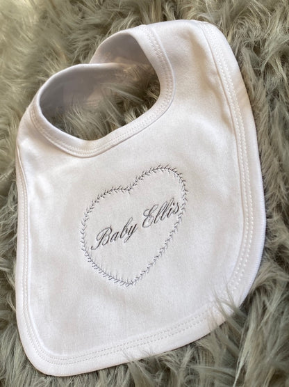 Square Style White Baby Bib