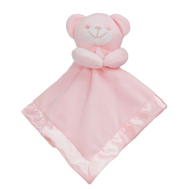 baby pink embroidered bear baby comforter