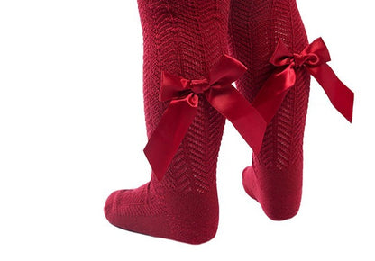 Christmas red baby tights