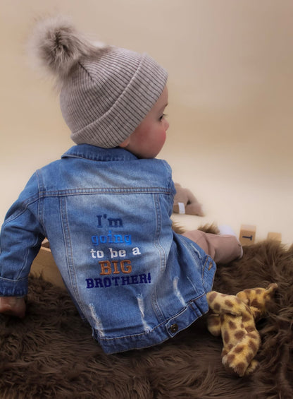 Personalised Big Brother To Be Embroidered Denim Jacket