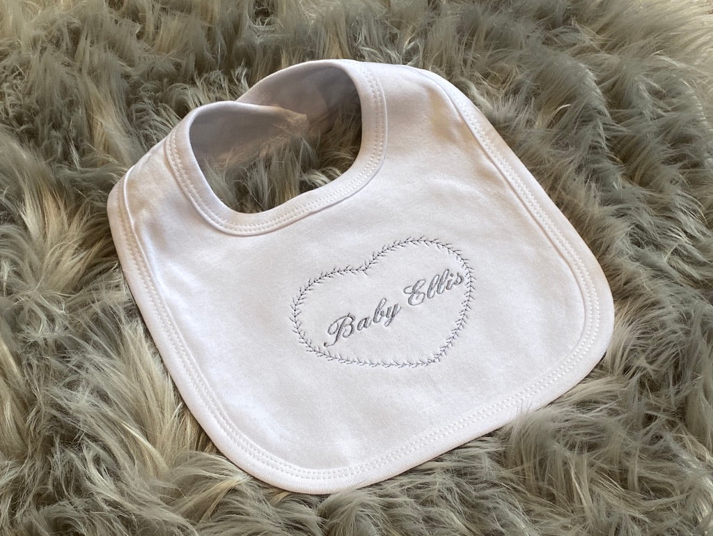 Square Style White Baby Bib