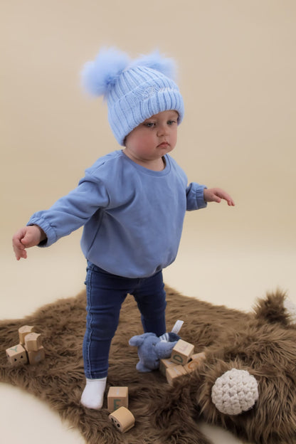 Blue baby boys winter hat