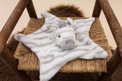 grey and white zebra baby comforter