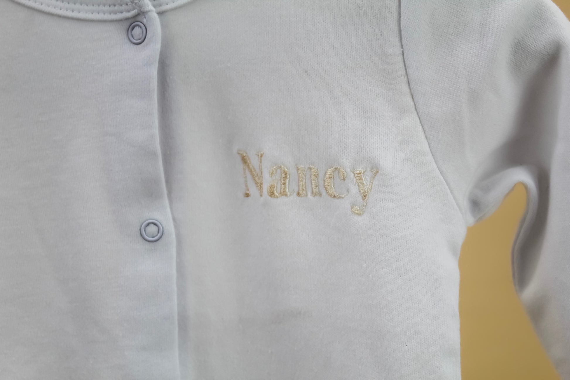 whit embroidered baby pyjamas