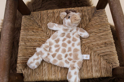 Embroidered Baby Blue and White Giraffe Baby Comforter