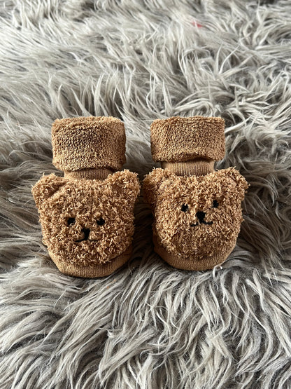 camel brown teddy bear baby socks