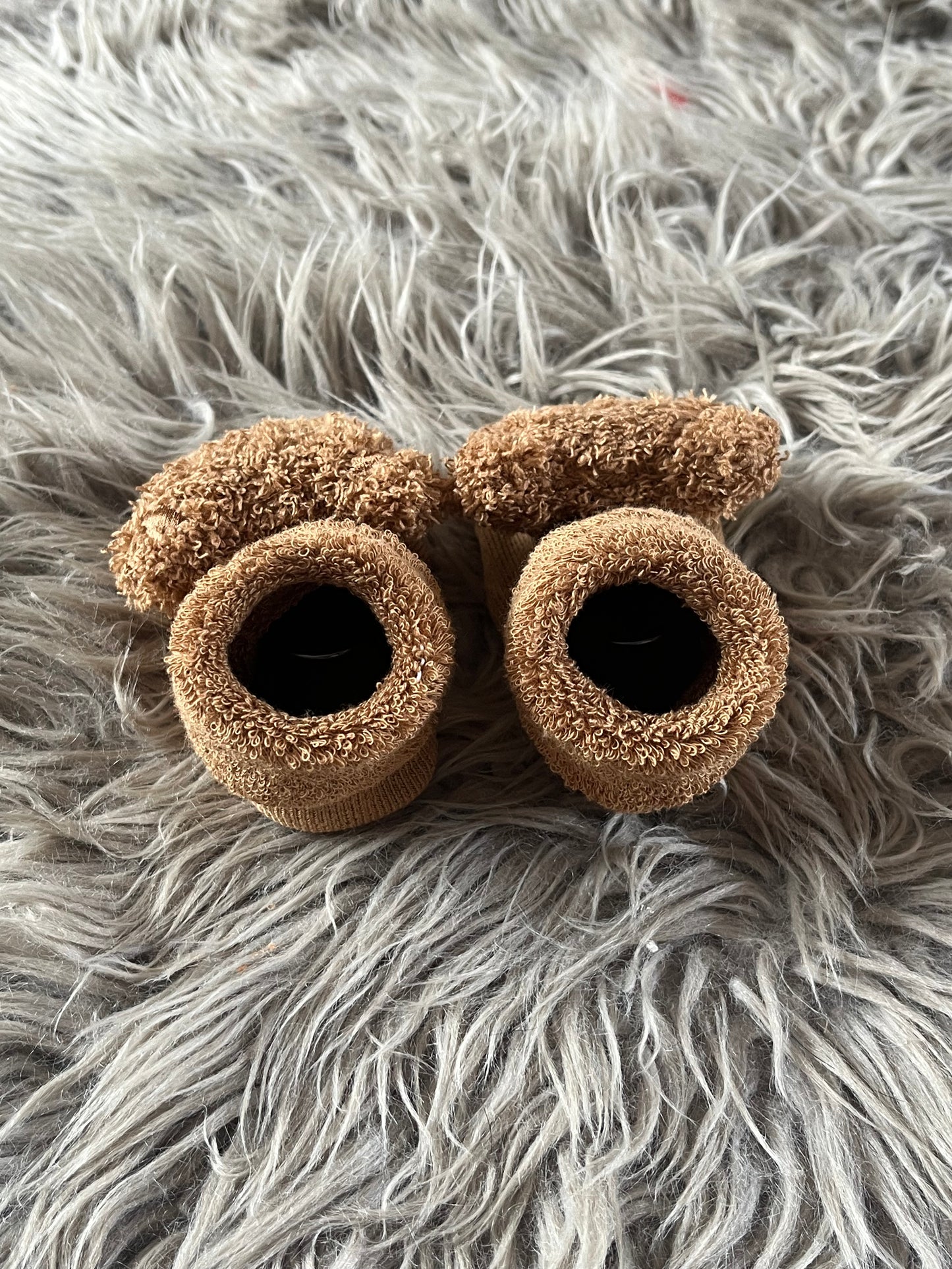 camel brown teddy bear baby socks