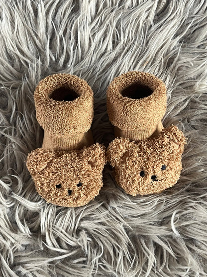 brown teddy bear socks