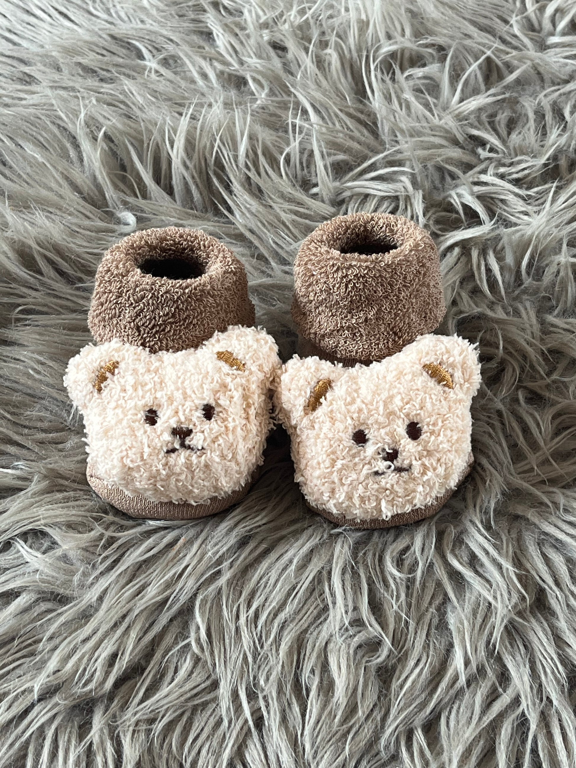 Taupe baby bear socks