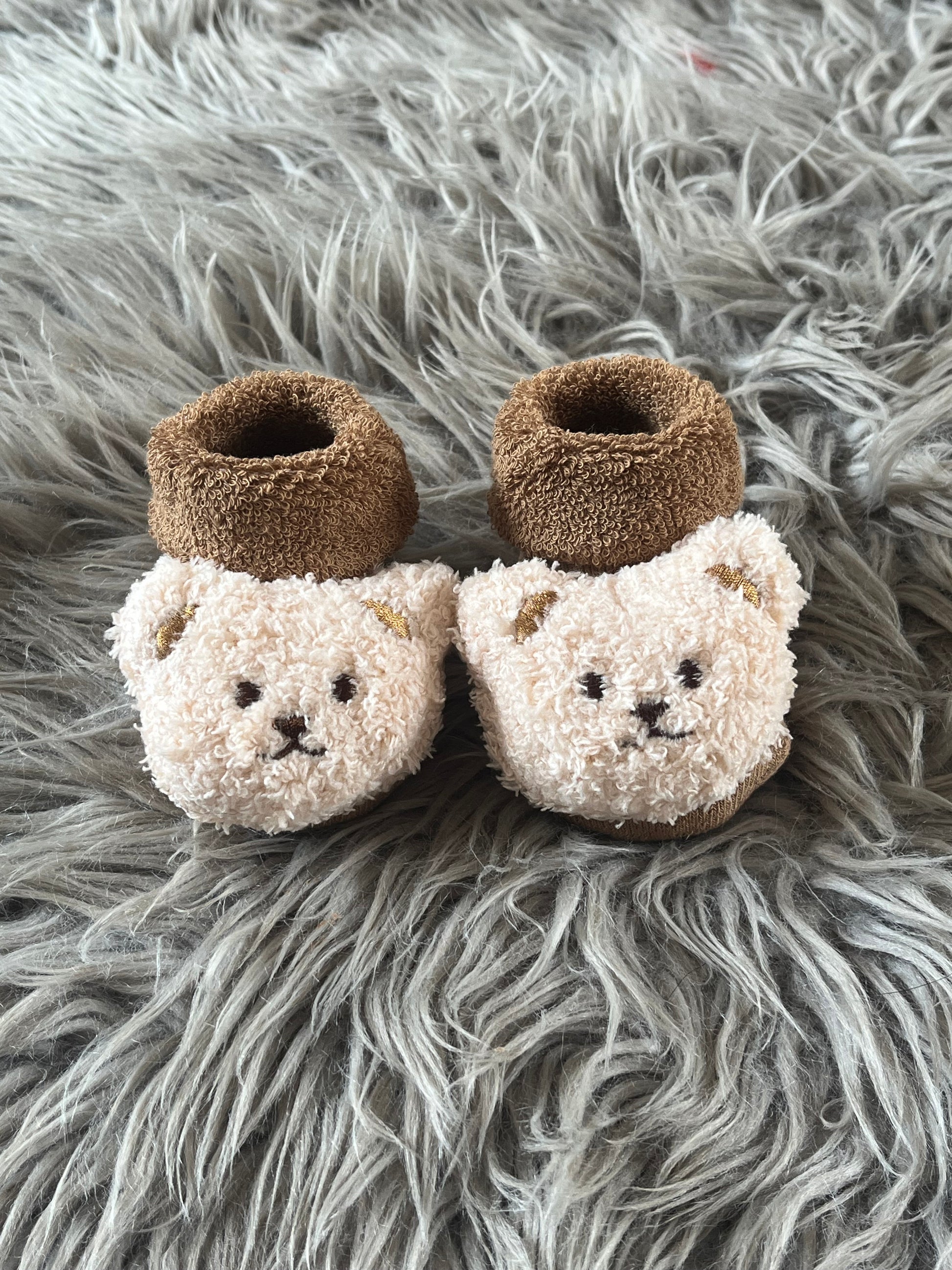 camel brown teddy bear baby socks