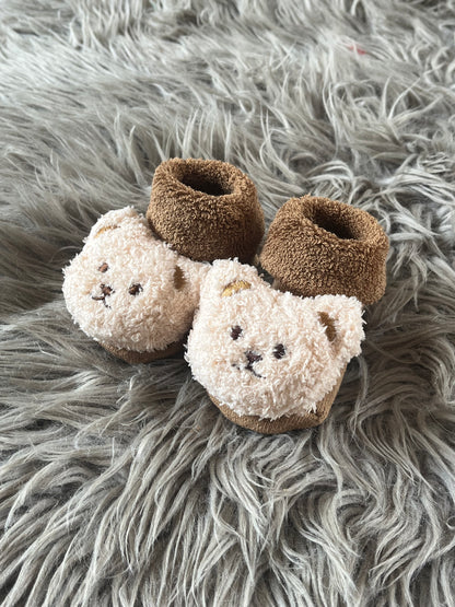 camel brown teddy bear baby socks