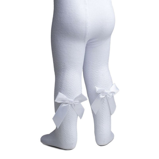 White Baaby tights with bow