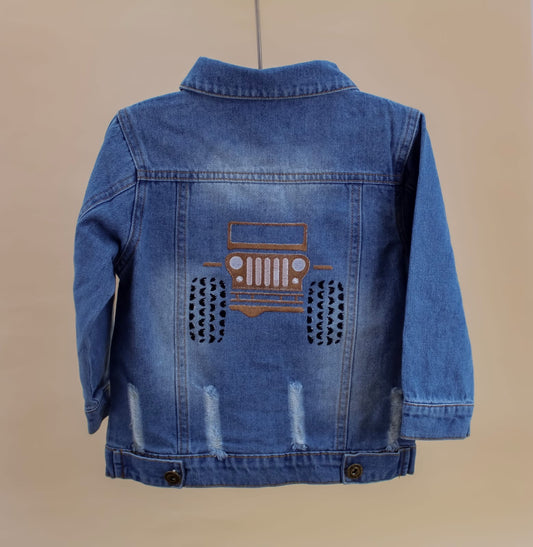 Personalised Embroidered Jeep Style Monster Truck Denim Jacket