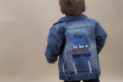 Personalised Big Brother To Be Embroidered Denim Jacket