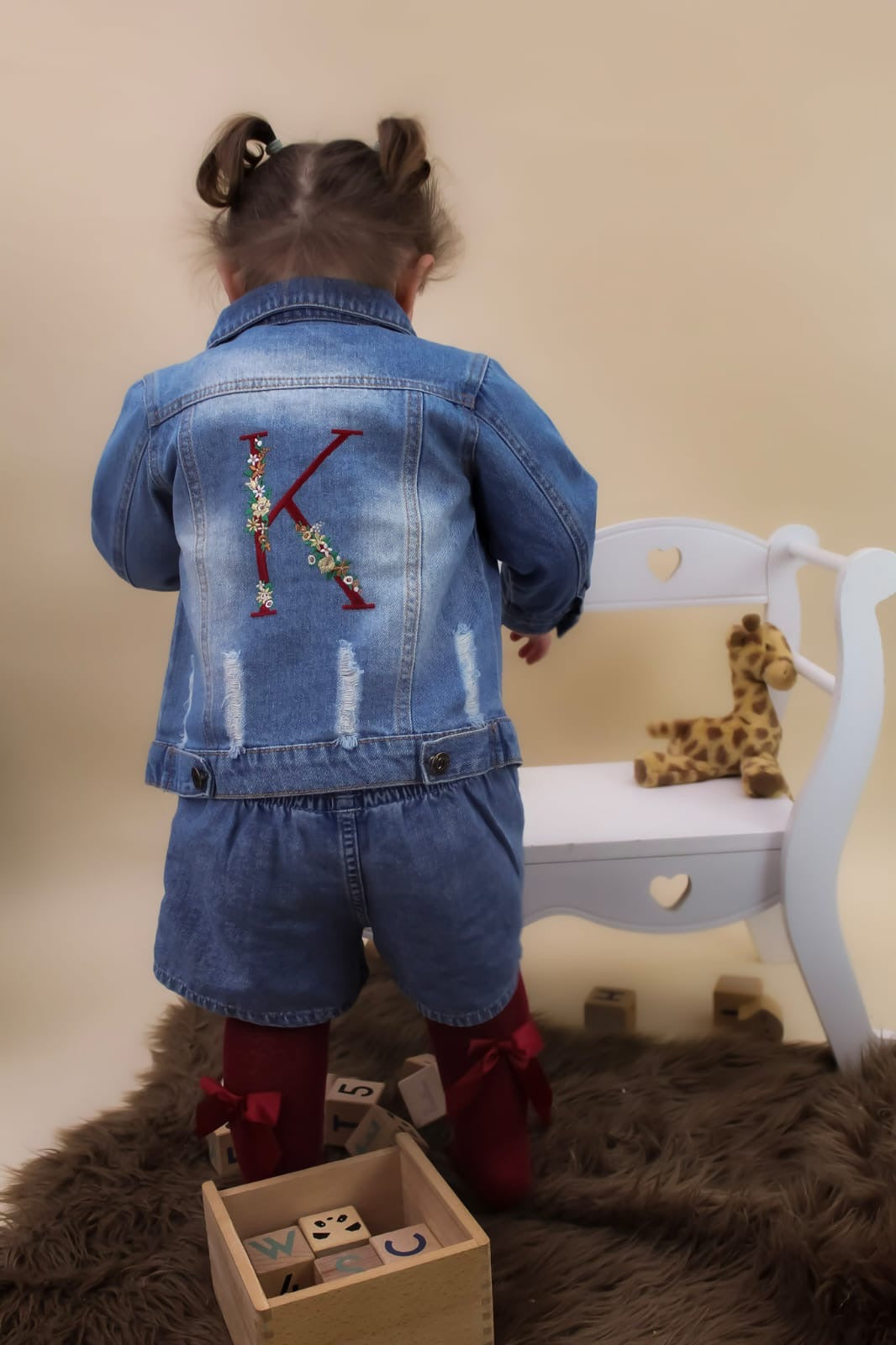 embroidered toddler denim jacket