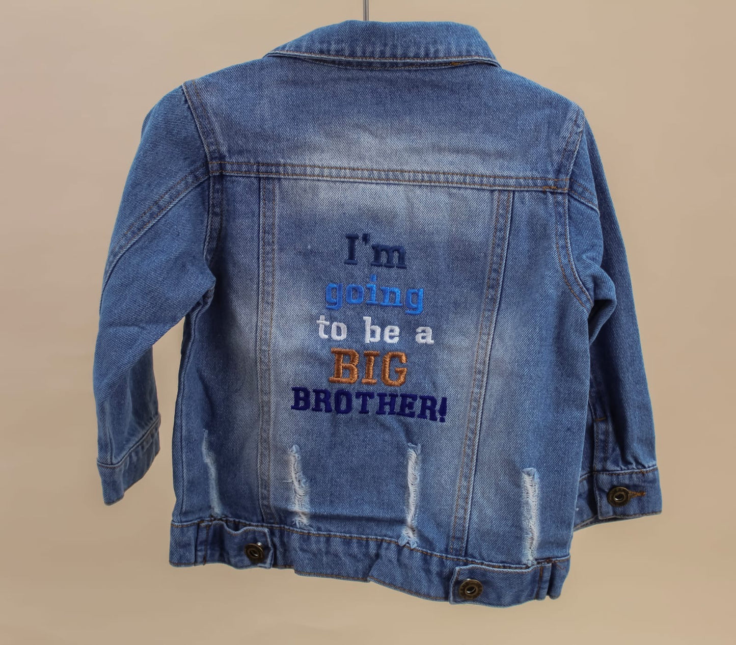 Personalised Big Brother To Be Embroidered Denim Jacket